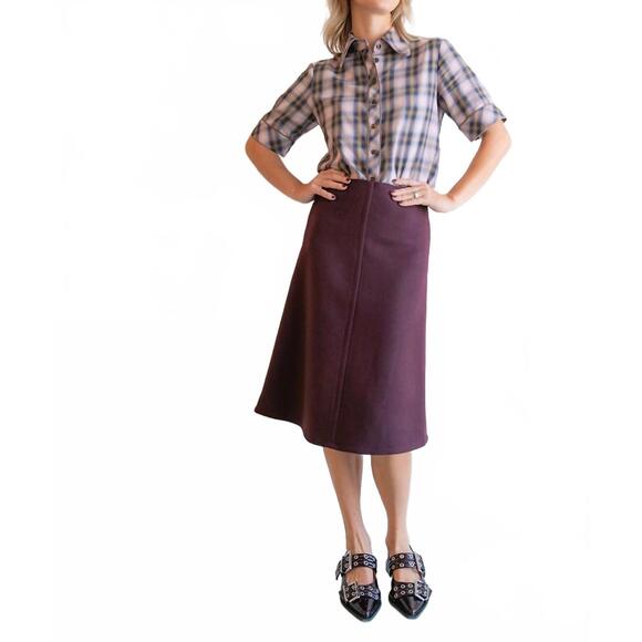 NEW SUSANNE BOMMER pocket midi skirt in bordeaux